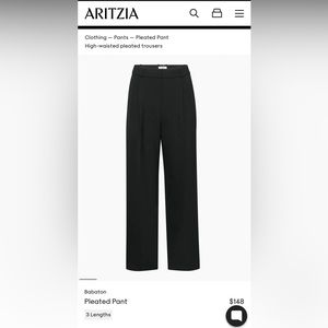 Aritizia Black Pleated Pants